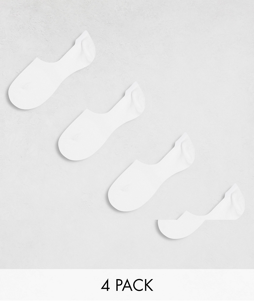 Pieces 4 pack footsie invisible socks in white