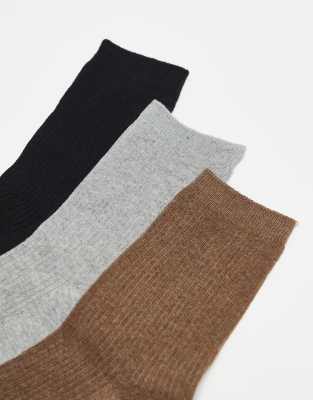 Pieces 4 Pack Ribbed Socks In Multi