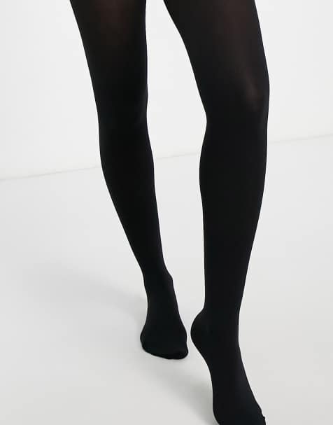 Pieces 40 denier shaping tights in black - view 1