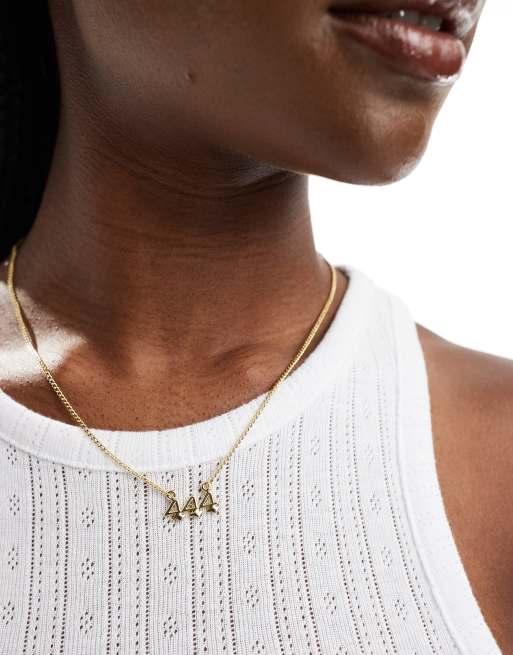 Pieces '444' angel number necklace in gold