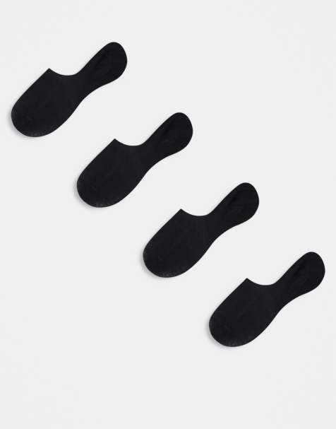 Pieces – 4er-Pack unsichtbare Füßlinge in Schwarz - view 1