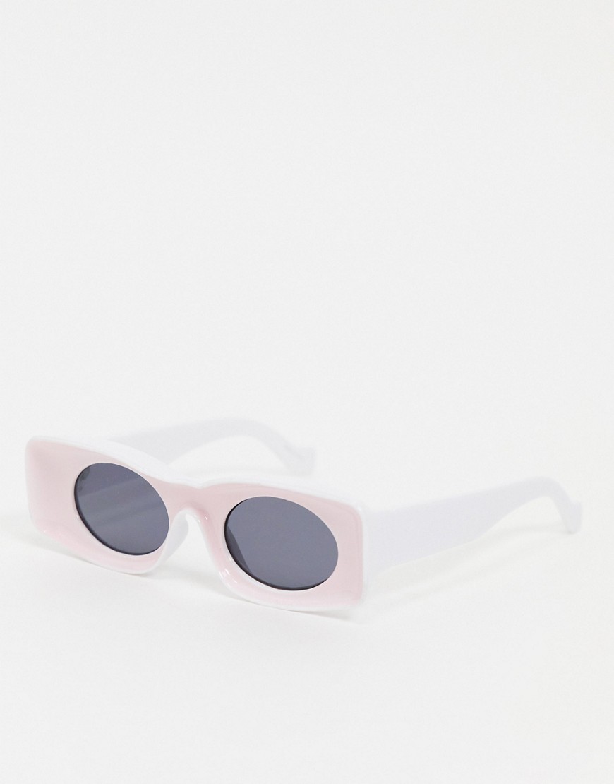 Pieces 60s square sunglasses in pink