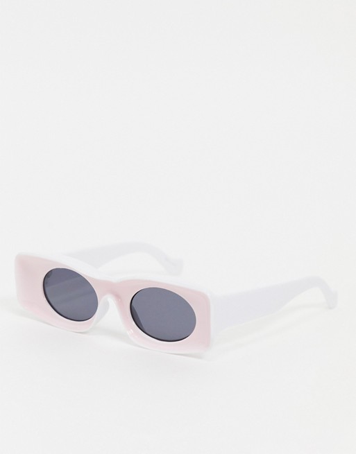 Pieces 60's square sunglasses in pink