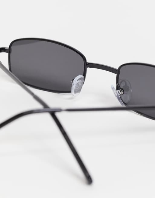 Pieces 90s small oval sunglasses in black, 3 of 4