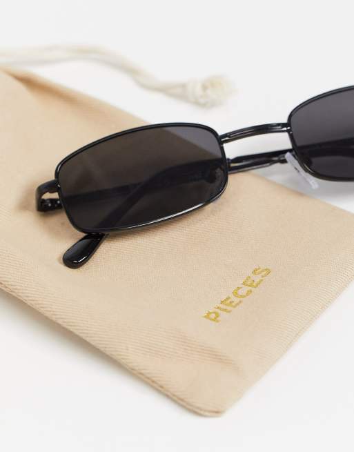 Black small shop oval sunglasses