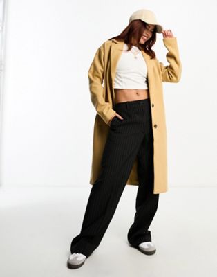 Pieces Alice wool blend coat in camel - ASOS Price Checker