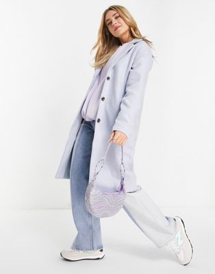 Pieces Alice wool blend coat pale blue - ASOS Price Checker