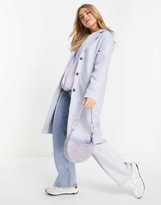 Pieces Alice wool blend coat in lilac