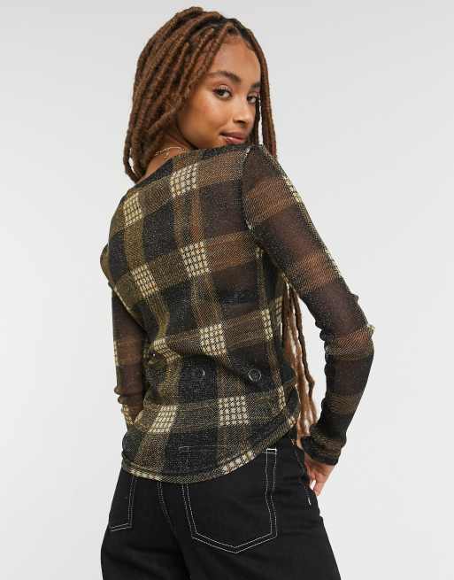 Plaid store mesh top