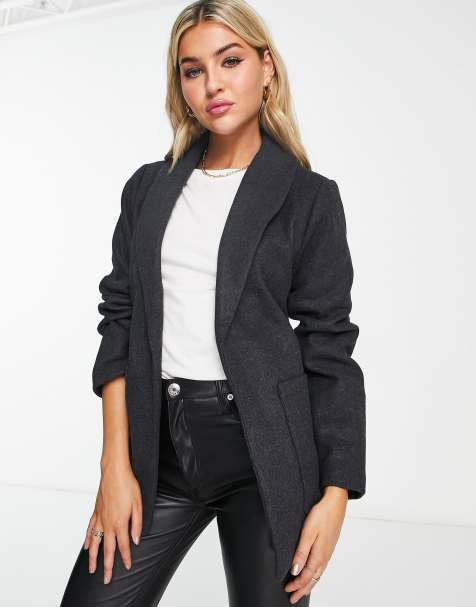 Pieces - Alicia - Blazer avec liens à la taille - Anthracite - view 1