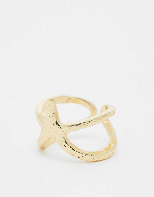 Pieces - Anello color oro con stella marina