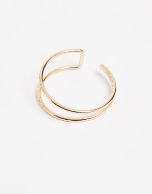 Pieces Angular Structured Bracelet In Gold