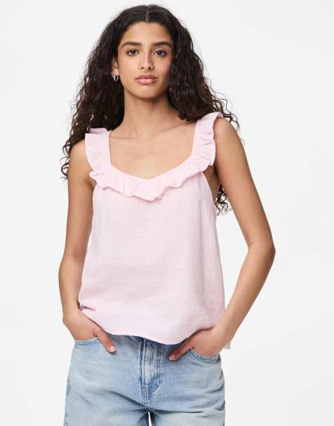 Pieces – Ärmelloses Oberteil in Pink-A-Boo - view 1