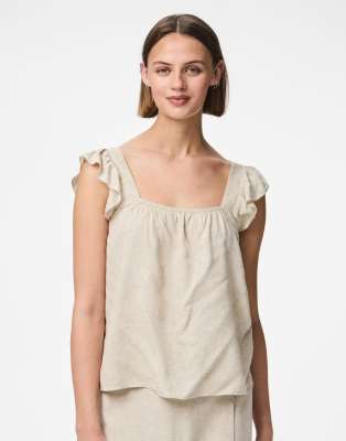 Pieces - Ärmelloses Oberteile in Beige-Neutral