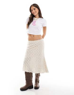 Pieces Baby Tee Crop Top With Pink Cowboy Boot Motif