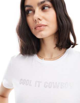 Pieces Baby Tee With Cool It Cowboy Graphic In White