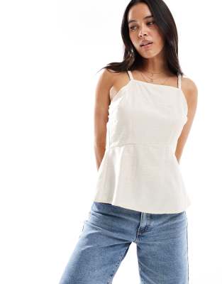 Pieces Backless Cami Blouse In Neutral