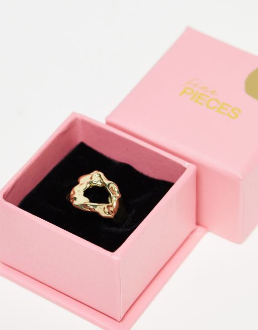 Pieces - Bague en métal effet fondu en plaqué 18 carats - Doré, 2 de 4
