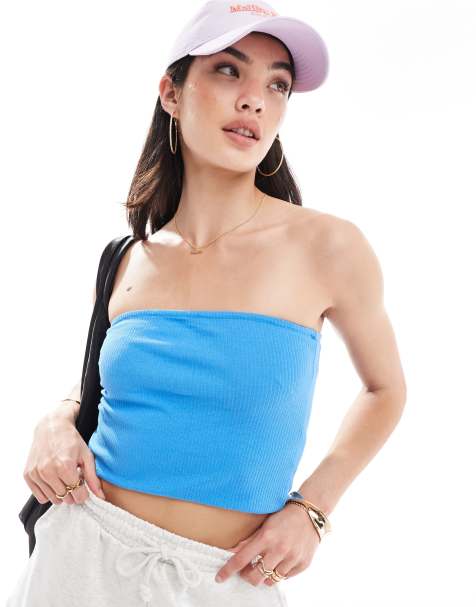 Pieces bandeau top in bright blue - view 1