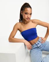 AsYou western star denim corset top in electric blue - part of a set -  ShopStyle