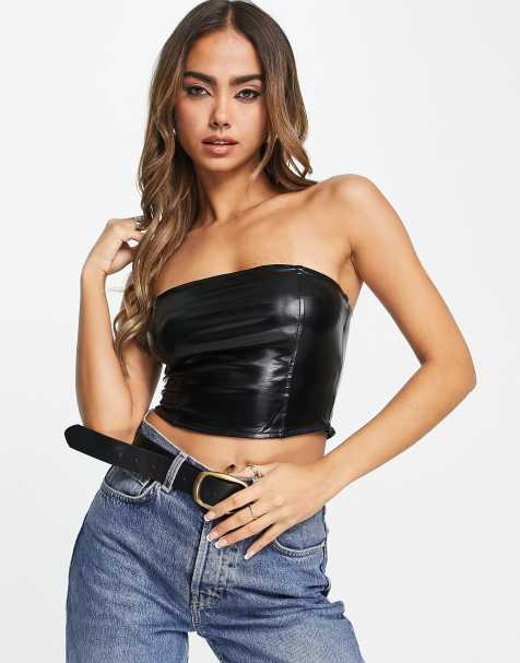 Jaren 90 Kasjmier Gele Crop Top Trui Kleding Dameskleding Tops & T-shirts Croptops & Bandeautops Bandeautops 