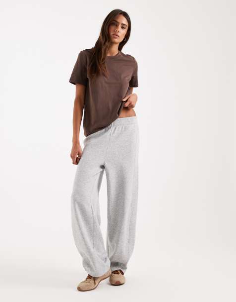 Pieces barrel leg sweatpants in light gray - view 1