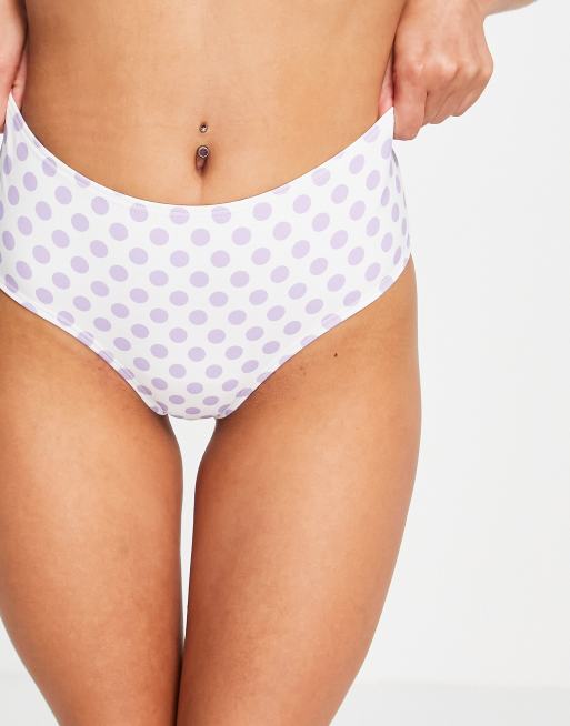 Culotte de maillot taille haute noir à pois blanc Taille XS Coloris  Noir/pois blanc Taille XS Coloris Noir/pois blanc