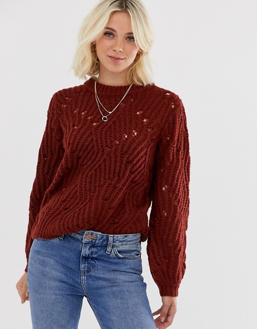 Pieces Bea long sleeve knit jumper
