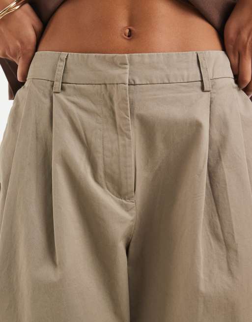 PIECES - Beige højtaljede longline-bermudashorts, 3 af 5