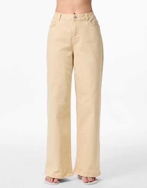 Pieces – Beige jeans i wide fit - view 1