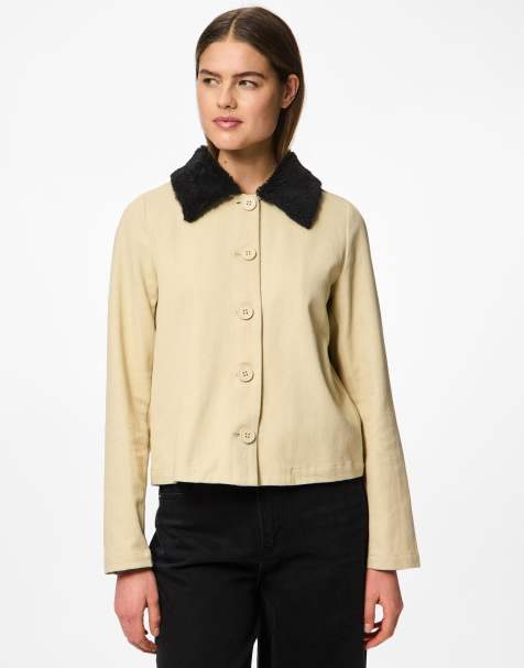 Pieces – Beige jeansjacka - view 1