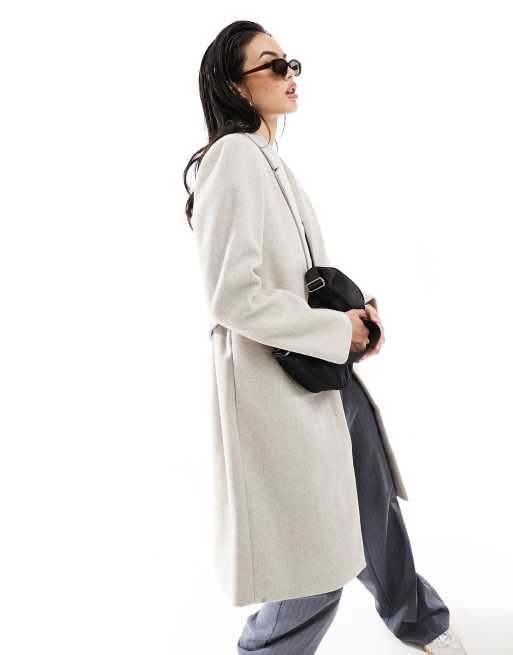 Pieces – Beige midikappa med skärp