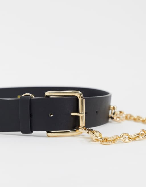 Black Belt With Gold Chain