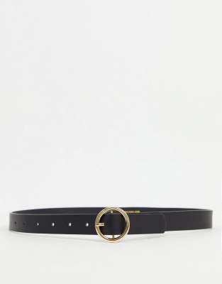 black belt gold circle buckle