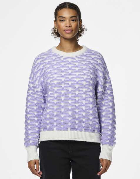 Pieces – Biały dzianinowy sweter zakładany przez głowę - view 1
