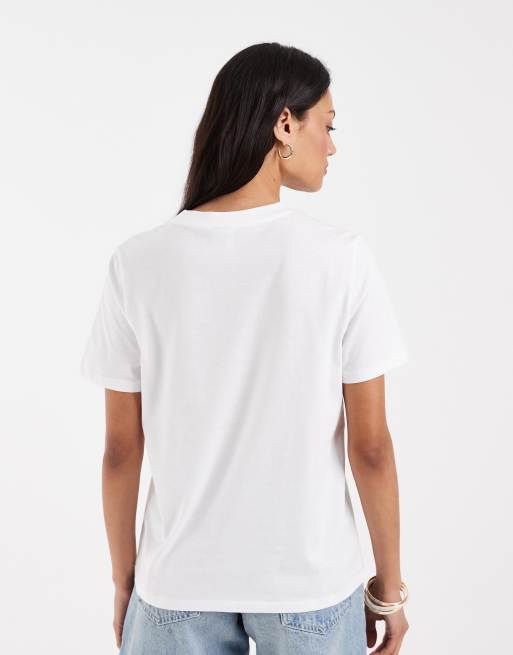Pieces – Biały T-shirt z wyhaftowanymi motywami, 4 z 4