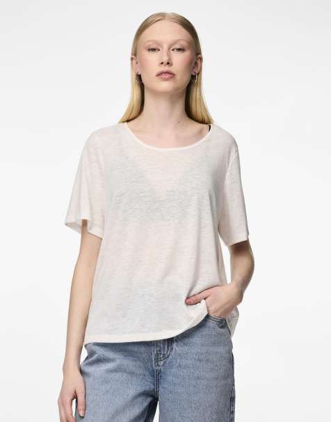 Pieces – Biały T-shirt - view 1