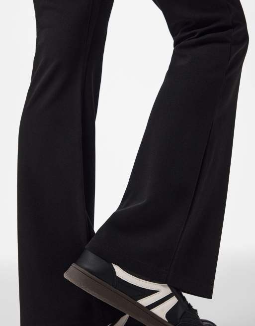 Pieces Billie jersey leggings med hög midja och utsvängda ben i svart, 4 av 7