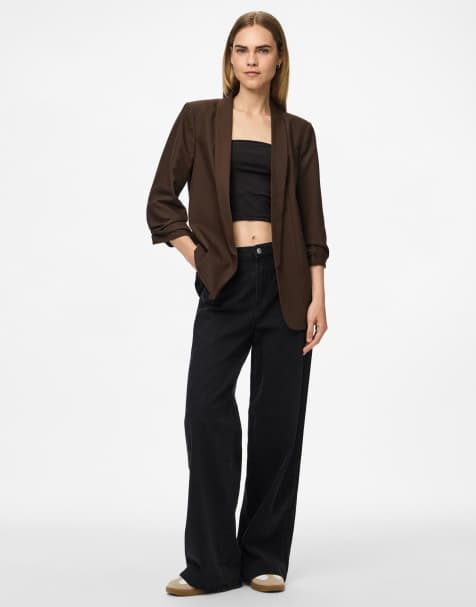 Pieces - Blazer color caramello caldo - view 1