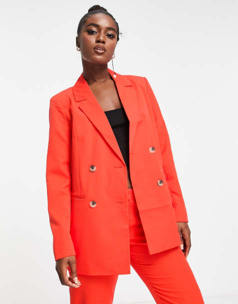 Blazer long rouge discount femme