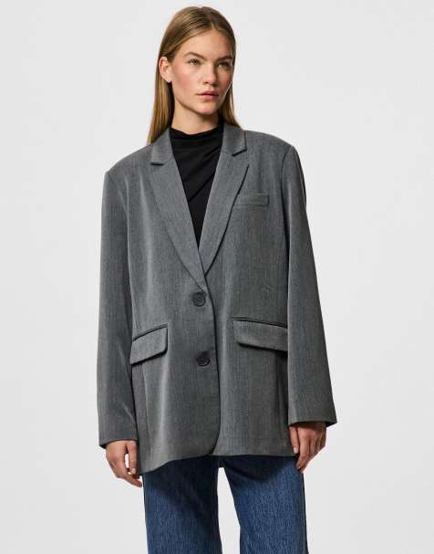 Pieces - Blazer grigio scuro mélange - view 1