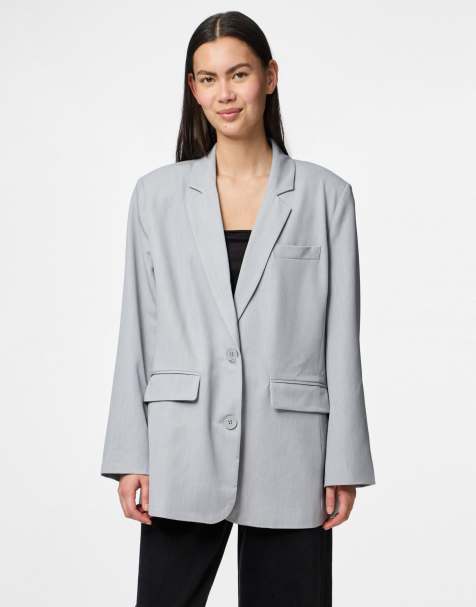 Pieces – Blazer in meliertem Hellgrau - view 1