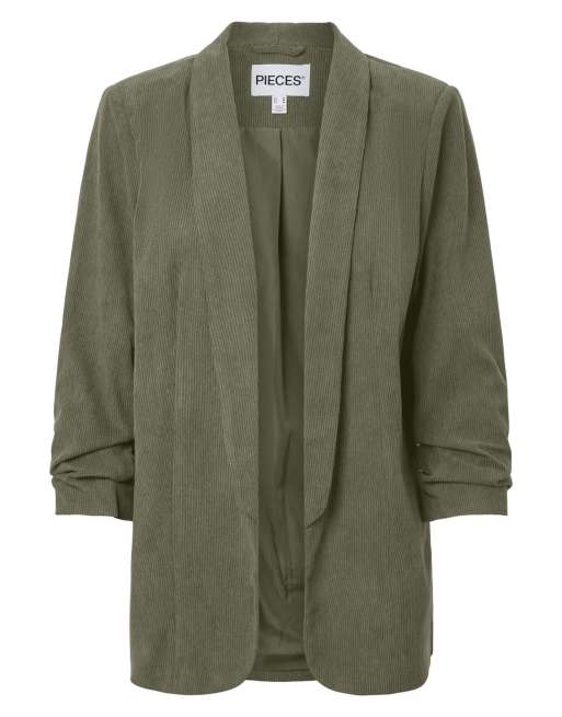 Pieces Blazer in tiefem Flechtengrün, 5 von 6