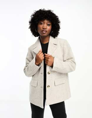 Pieces blazer jacket in light grey