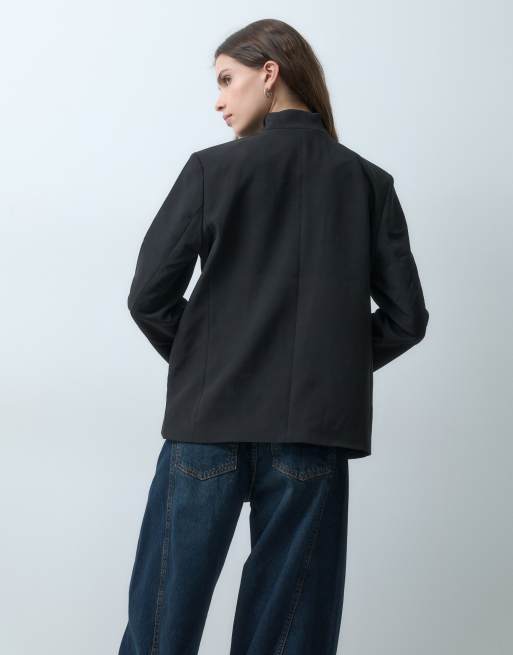 Pieces blazer met hoge hals in zwart, 4 van 5