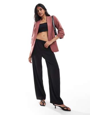 Shop Pieces Blazer With Ruched Sleeves In Red