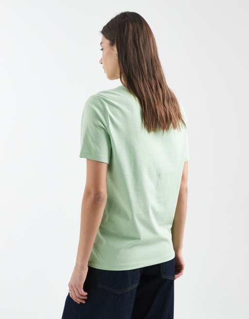 Pieces - Æblegrøn T-shirt i firkantet pasform, 2 af 4