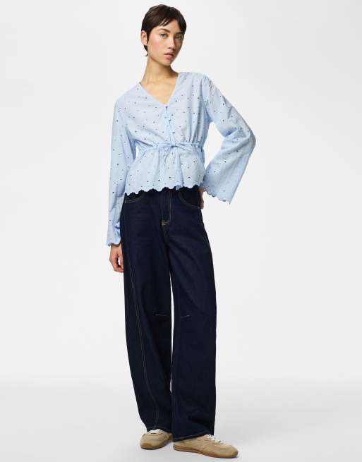 Pieces Blouse in light blue, 2 of 4