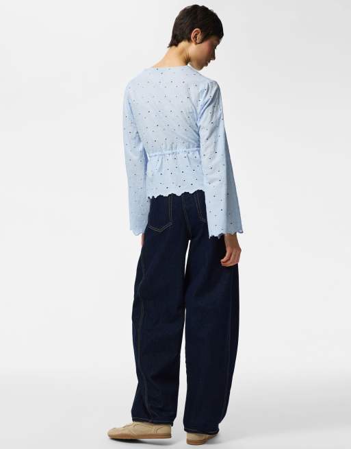 Pieces Blouse in light blue, 3 of 4