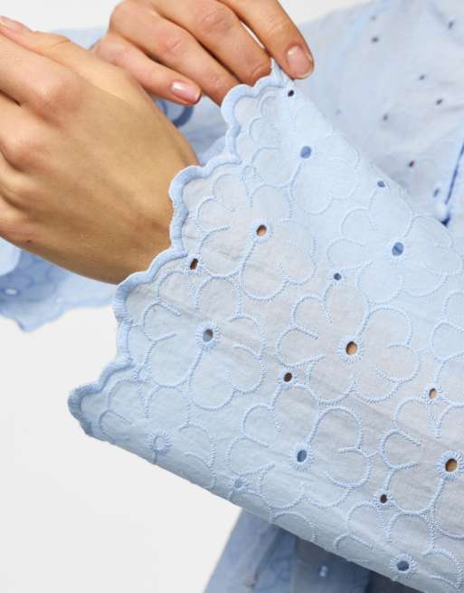 Pieces Blouse in light blue, 4 of 4
